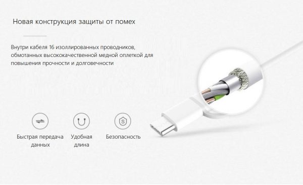 Кабель Mi 2-in-1 USB Cable MicroUSB to Type C 100см SJX02ZM (SJV4082TY)