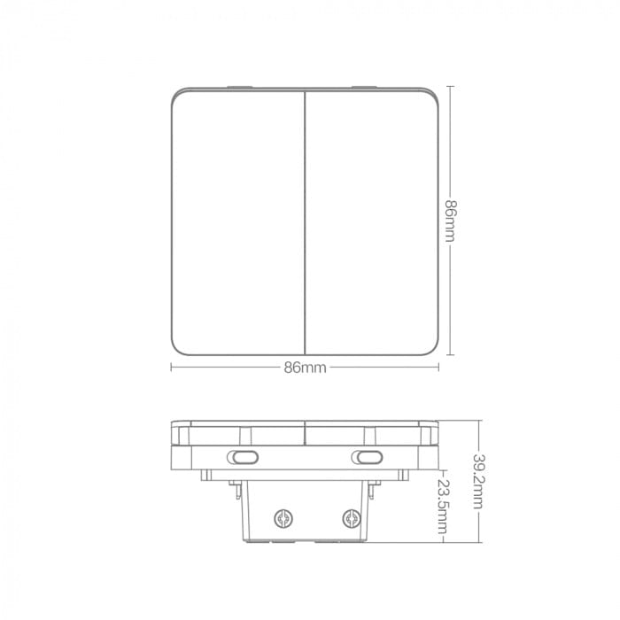 Умный выключатель (две клавиши) Yeelight Smart Switch Light YLKG13YL