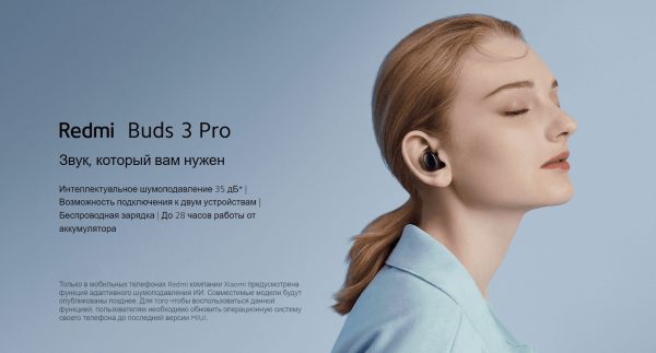 Наушники Redmi Buds 3 Pro Grey TWSEJ01ZM (BHR5311GL)