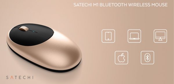 Беспроводная компьютерная мышь Satechi M1 Bluetooth Wireless Mouse. Цвет золотой.