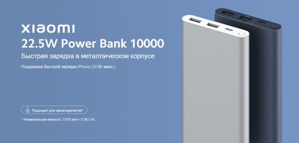 Аккумулятор внешний Xiaomi 22.5W Power Bank 10000 (BHR5884GL)