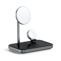 Беспроводное зарядное устройство-подставка Satechi Magnetic 3-in-1 Wireless Charging Stand, серый космос