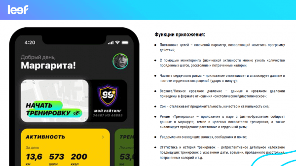 Фитнес-трекер LEEF Hyper, серебристый