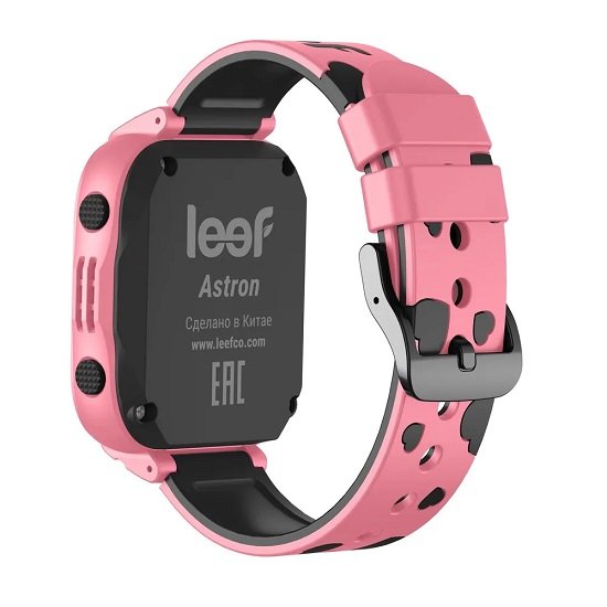 Детские умные часы LEEF Astron, цвет розовый+черный