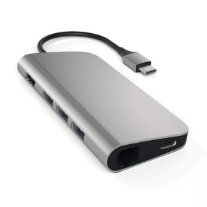 USB адаптер Satechi Aluminum Multi-Port Adapter 4K with Ethernet, серый космос