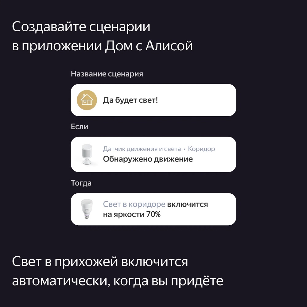 Датчик движения и освещения Яндекс, Zigbee (YNDX-00522)