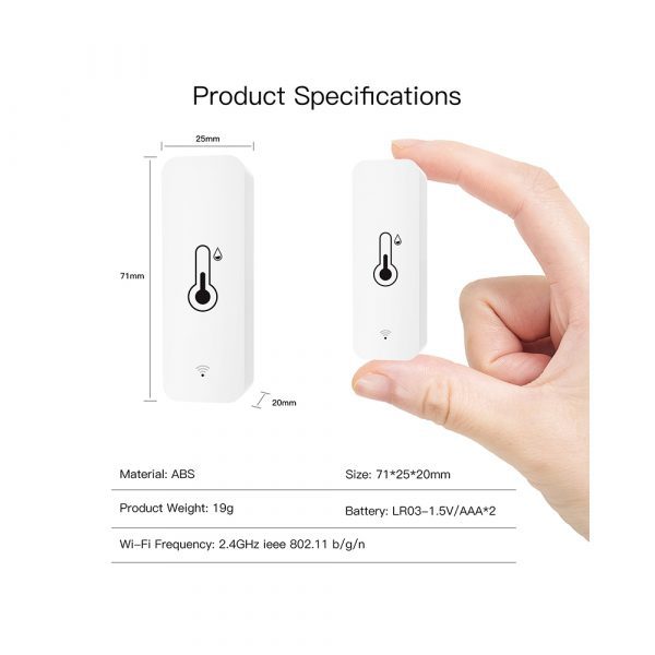 Датчик температуры и влажности MOES WiFi Temperature and Humidity Sensor — изображение 5