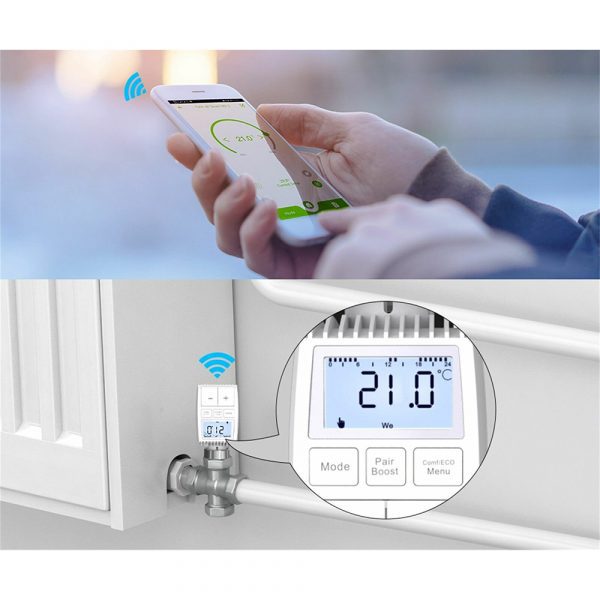 Умная термостатическая головка MOES ZigBee Thermostat Valve TV01 — изображение 4