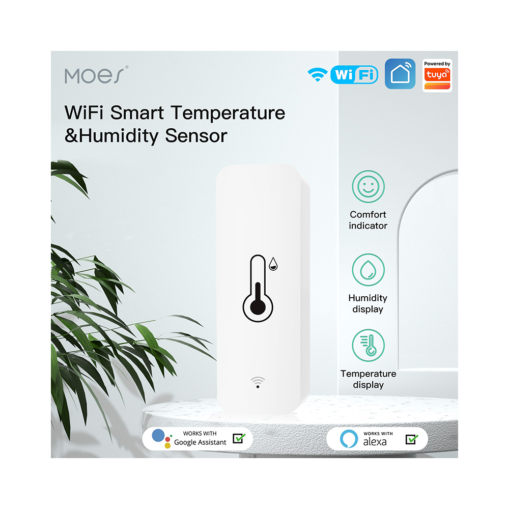 Датчик температуры и влажности MOES WiFi Temperature and Humidity Sensor –  SmartSpace