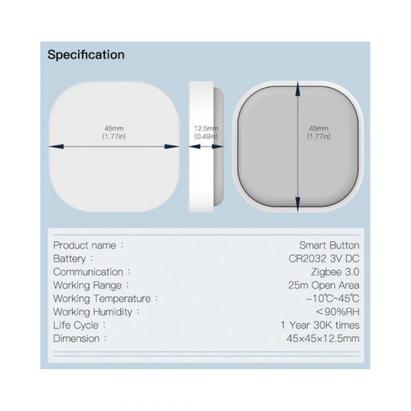 Беспроводной переключатель MOES ZigBee 1-Gang Wireless Switch — изображение 10