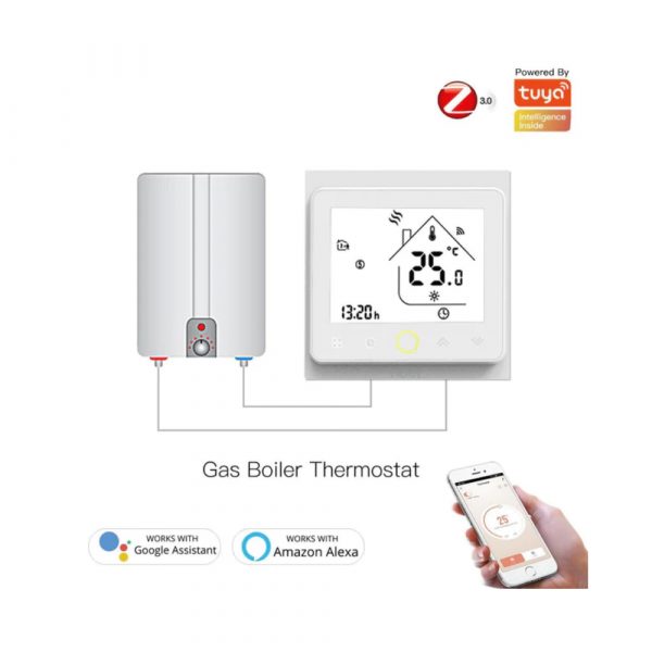 Умный терморегулятор для газового/водяного котла отопления MOES Zigbee Smart Thermostat ZHT-002-GC
