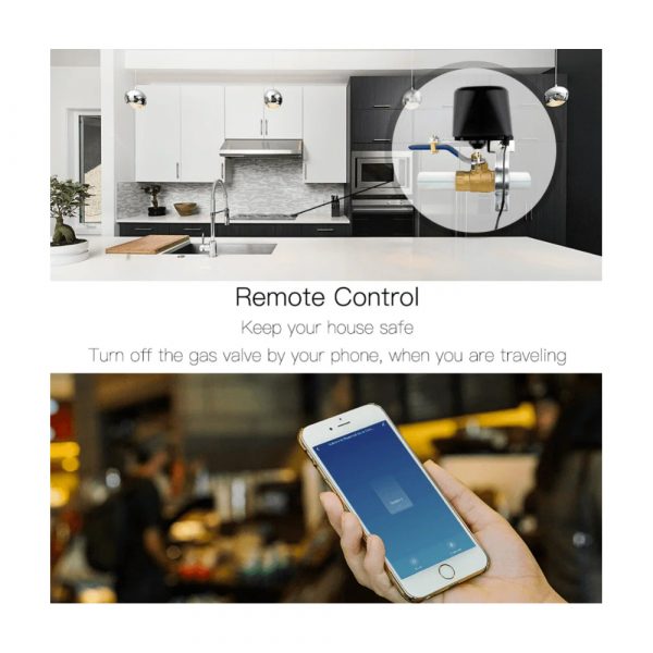 Электропривод для шарового крана с ручкой-рычагом для воды и газа MOES WiFi Smart Water Valve WV-LZ-BK — изображение 10