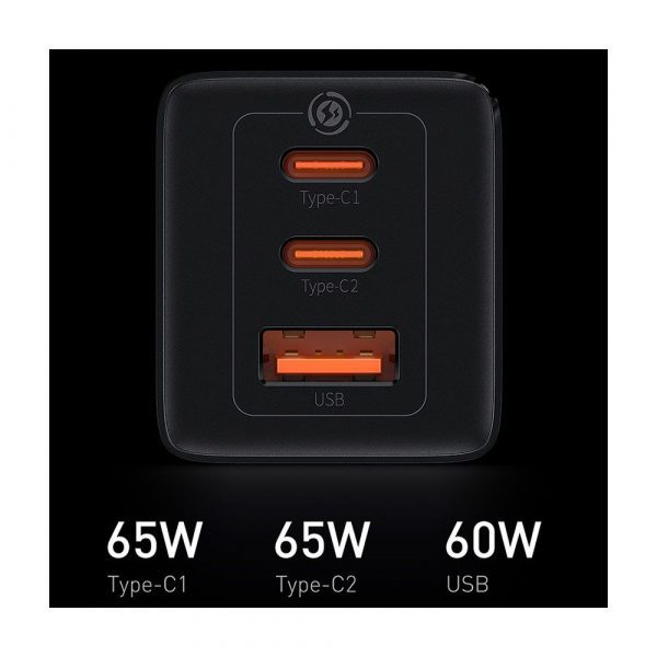 Зарядное устройство Baseus GaN3 Pro 2C + U 65 Вт EU Black 1 м черный CCGP050101 — изображение 13
