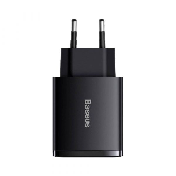 Компактное быстрое зарядное устройство Baseus 2U+C 30 Вт EU Black CCXJ-E01 — изображение 4