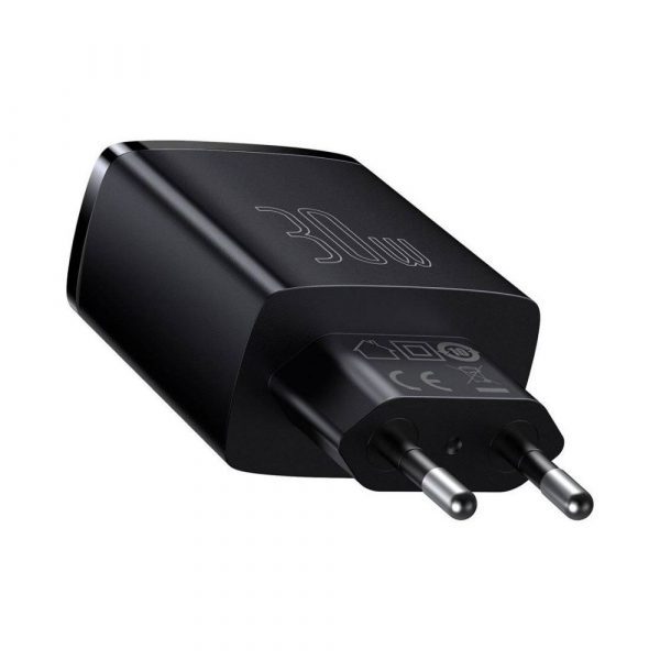 Компактное быстрое зарядное устройство Baseus 2U+C 30 Вт EU Black CCXJ-E01 — изображение 5