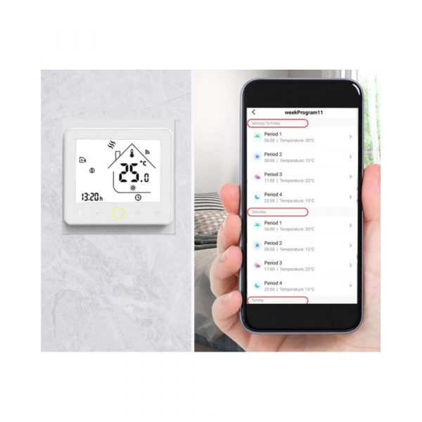 Умный терморегулятор для газового/водяного котла отопления MOES Zigbee Smart Thermostat ZHT-002-GC — изображение 12