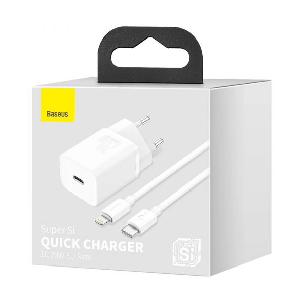Зарядное устройство Type-C Baseus Super Si Quick Charger 1C 20W EU белого цвета TZCCSUP-B02 — изображение 6