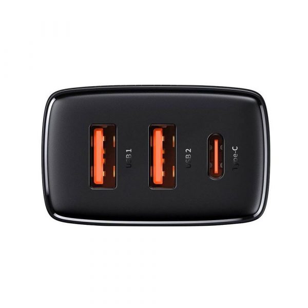 Компактное быстрое зарядное устройство Baseus 2U+C 30 Вт EU Black CCXJ-E01 — изображение 7
