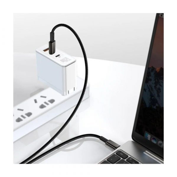 Кабель Type-C для зарядки флэш-памяти Baseus Cafule PD2.0 100 Вт 2 м (20V 5A) Серый + черный CATKLF-ALG1 — изображение 7