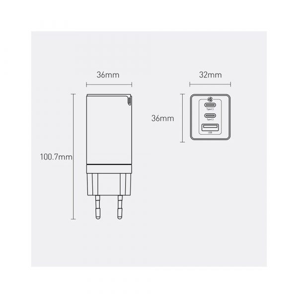 Зарядное устройство Baseus GaN3 Pro 2C + U 65 Вт EU Black 1 м черный CCGP050101 — изображение 8
