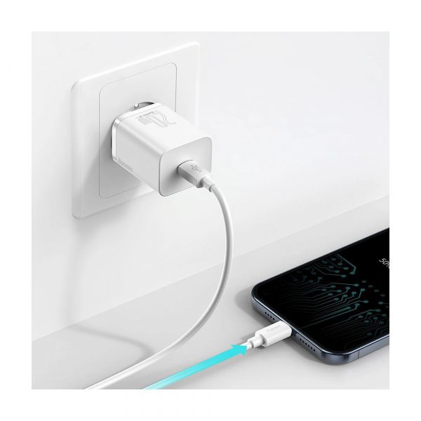 Зарядное устройство Type-C Baseus Super Si Quick Charger 1C 20W EU белого цвета TZCCSUP-B02 — изображение 10