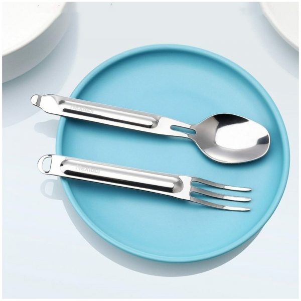 Походный набор столовых приборов (ложка и вилка) NEXTool Stainless Steel Portable Tableware NE20007 — изображение 6