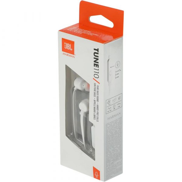 Проводные наушники JBL T110 - белый JBLT110WHT — изображение 9