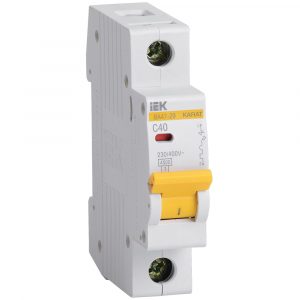Выключатель автоматический IEK ВА47-29 (MVA20-1-040-C) 40A тип C 4.5kA 1П 230/400В 1мод белый (упак.
