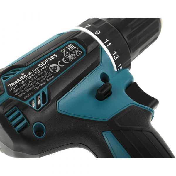 Дрель Makita  ак бщет,18В,Li-ion,БЗП-13мм, 0-5001900обм,5025Нм,1.7кг,кор,бакк и зу, — изображение 12