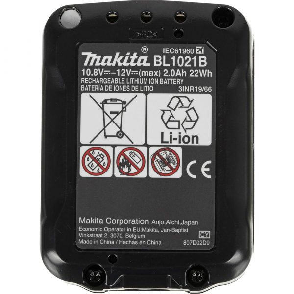 Дрель Makita аккумуляторная,12В,2х2АчLi-ion,БЗП-10мм,0-4501700обм,3014Н м,1.1кг,179x66x212,чем,подсв — изображение 12