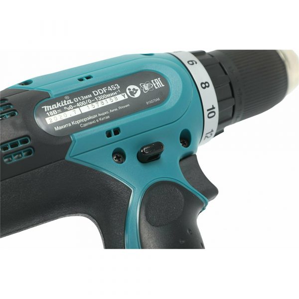 Дрель аккумуляторная Makita,18В,1х1.5АчLi-ion,БЗП-13мм,0-4001300обм,4227 Нм,1.8кг, Коробка — изображение 13