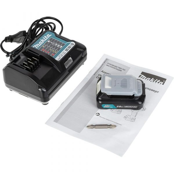 Дрель Makita аккумуляторная,12В,2х2АчLi-ion,БЗП-10мм,0-4501700обм,3014Н м,1.1кг,179x66x212,чем,подсв — изображение 3