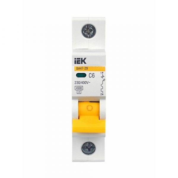 Выключатель автоматический IEK ВА47-29 (MVA20-1-006-C) 6A тип C 4.5kA 1П 230/400В 1мод белый (упак.: — изображение 3
