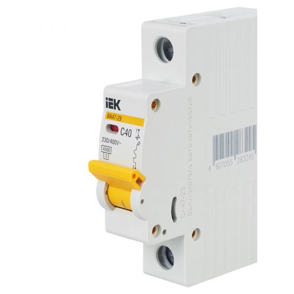 Выключатель автоматический IEK ВА47-29 (MVA20-1-040-C) 40A тип C 4.5kA 1П 230/400В 1мод белый (упак. — изображение 3