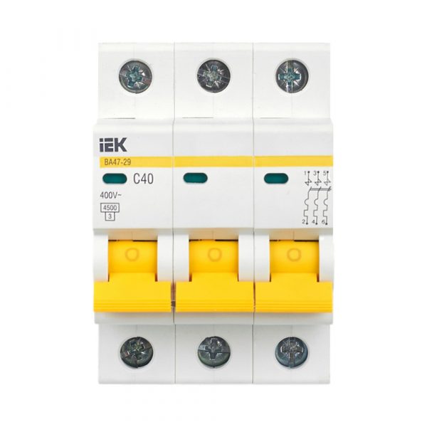 Выключатель автоматический IEK ВА47-29 (MVA20-3-040-C) 40A тип C 4.5kA 3П 400В 3мод белый (упак.:1шт — изображение 3