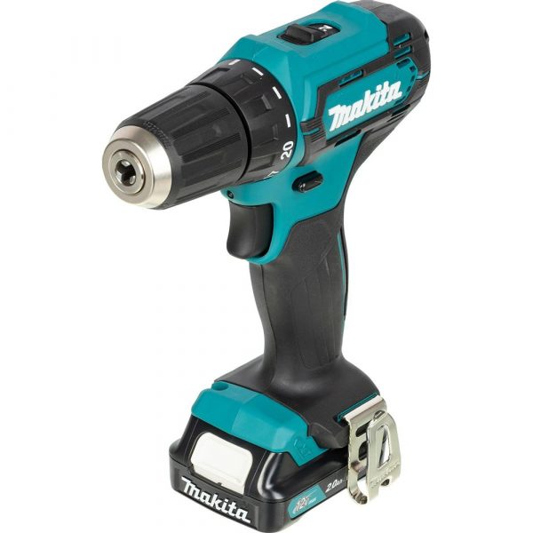 Дрель Makita аккумуляторная,12В,2х2АчLi-ion,БЗП-10мм,0-4501700обм,3014Н м,1.1кг,179x66x212,чем,подсв — изображение 5