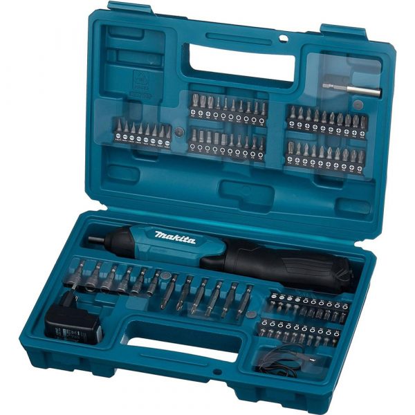 Отвертка аккумуляторная Makita 3.6В, Встроенный аккумулятор, 220 обм,4.5Нм,6-ти гран14",0.4кг,подсветка, Набор Аксесс — изображение 5
