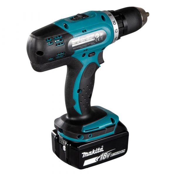 Дрель аккумуляторная Makita,18В,1х1.5АчLi-ion,БЗП-13мм,0-4001300обм,4227 Нм,1.8кг, Коробка — изображение 6
