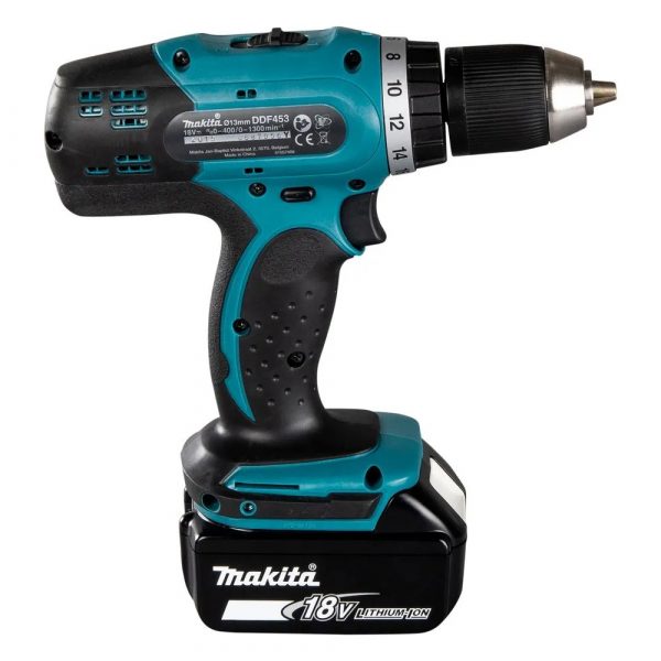 Дрель аккумуляторная Makita,18В,1х1.5АчLi-ion,БЗП-13мм,0-4001300обм,4227 Нм,1.8кг, Коробка — изображение 7