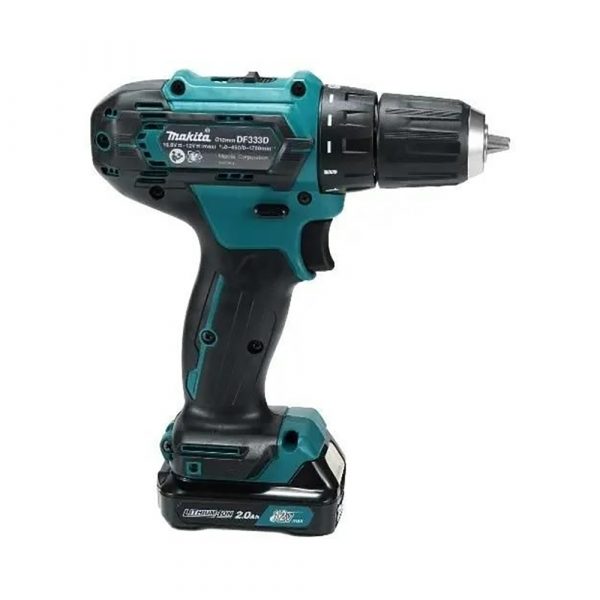 Дрель Makita аккумуляторная,12В,2х2АчLi-ion,БЗП-10мм,0-4501700обм,3014Н м,1.1кг,179x66x212,чем,подсв — изображение 8