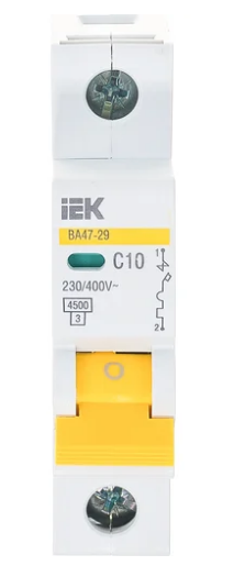 IEK KARAT Автоматический выключатель ВА47-29 1P C 10А 4,5кА IEK 3 шт