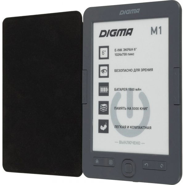 Электронная книга Digma M1 6" E-ink HD Pearl  128Mb/4Gb темно-серый — изображение 5