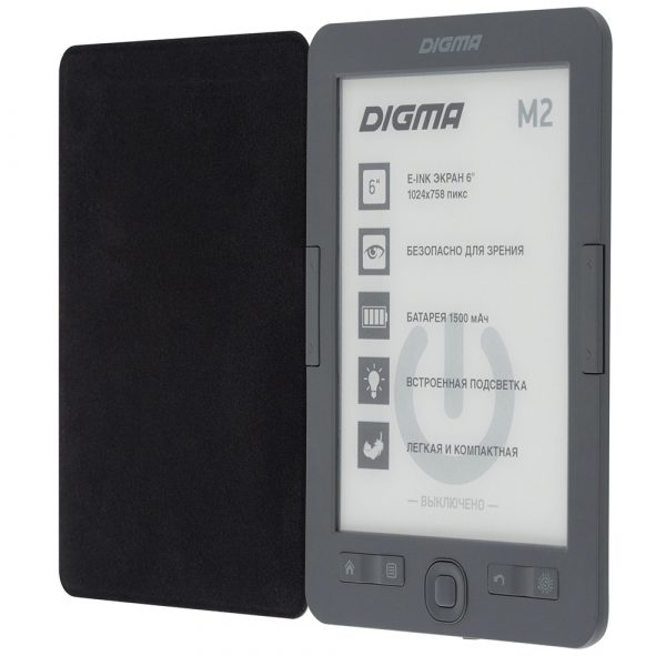Электронная книга Digma M2 6" E-ink HD Pearl 128Mb/4Gb тёмно-серый — изображение 6