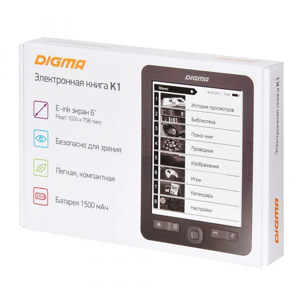 Электронная книга Digma K1 6" E-ink HD Pearl  128Mb/4Gb темно-серый — изображение 9