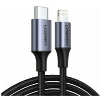 Кабель UGREEN US304 (60759) USB-C to Lightning M/M Cable Aluminum Shell Braided. Длина 1 м. Цвет: черный
