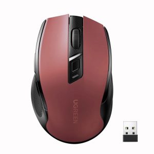 Беспроводная компьютерная мышь Ergonomic Wireless Mouse 2.4G 4000DPI Silence Design 2.4 GHz&BT. Цвет: красный