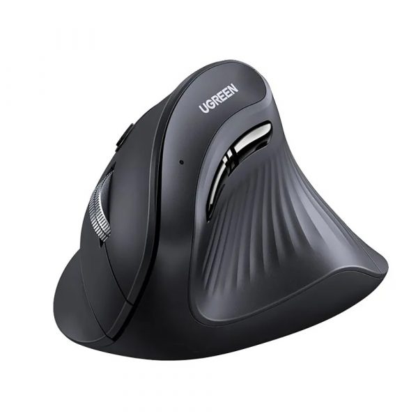 Беспроводная компьютерная мышь вертикальная UGREEN MU008 (25444) Wireless Vertical Mouse 2.4 GHz&BT. Цвет: черный