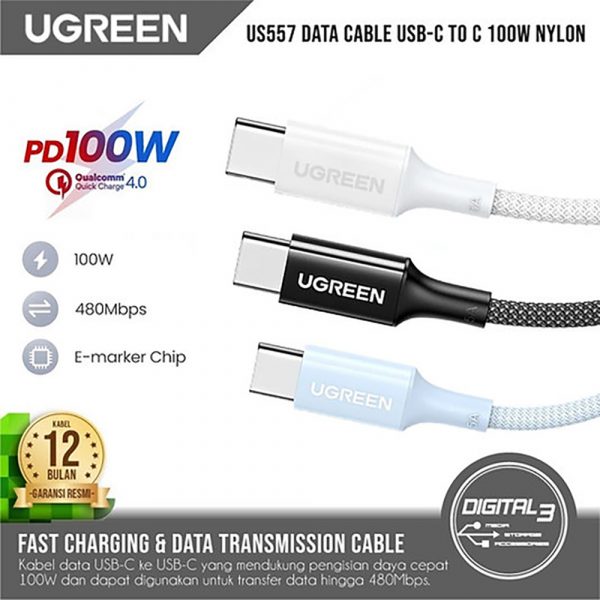Кабель UGREEN US557 (15269) USB-C to USB-C PD — изображение 11