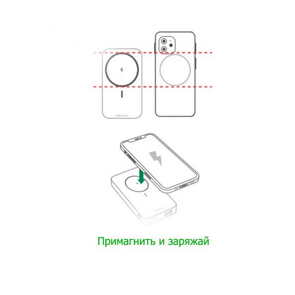 Внешний магнитный аккумулятор UGREEN (PB206) 15086 10000mAh MIni Magnetic Wireless 20W Power Bank With Holder. Цвет: серый космос — изображение 12