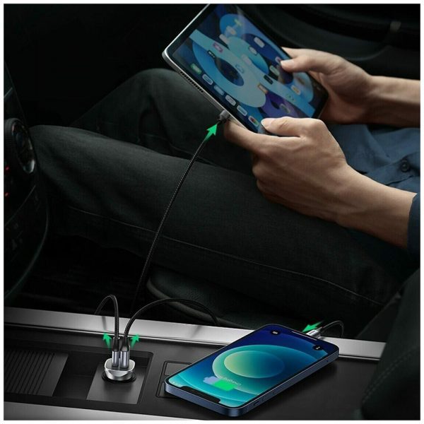 Автомобильное зарядное устройство UGREEN CD130 (30780) USB-C PD+USB-A QC 24W Fast Car Charger. Цвет: серый космос — изображение 10